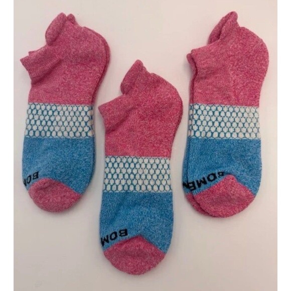 Bombas Accessories - Bombas Women’s Ankle Socks 3-Pack Size L 9.5-13 Rose Aqua New Cushioned